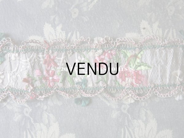 画像6: 18世紀 アンティーク シルク製 ジャガード織 リボン 花模様  (6)