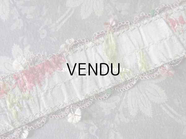 画像18: 18世紀 アンティーク シルク製 ジャガード織 リボン 花模様  (18)