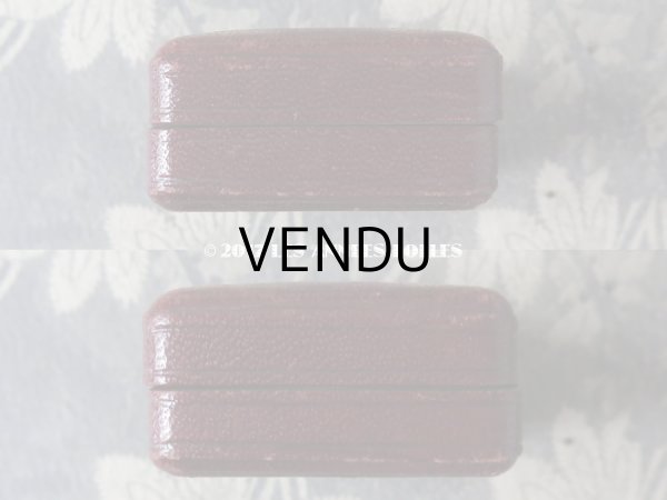 画像7: アンティーク ジュエリーボックス 本革 ボルドー (7)