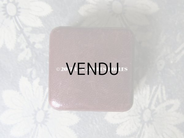 画像4: アンティーク ジュエリーボックス 本革 ボルドー (4)