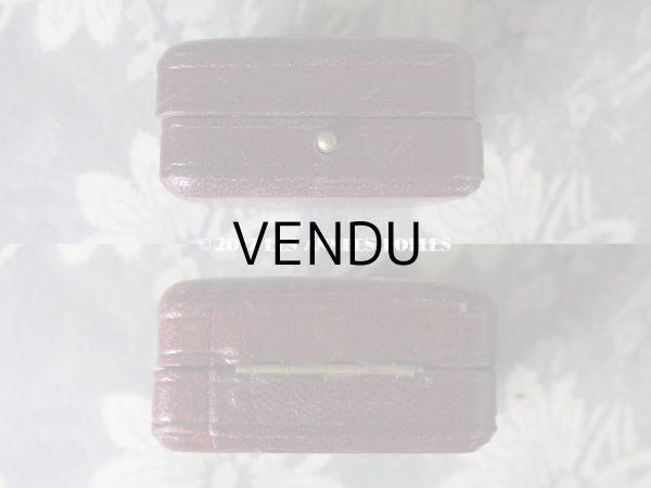 画像6: アンティーク ジュエリーボックス 本革 ボルドー (6)