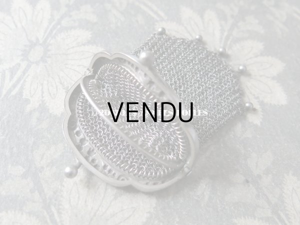 画像6: 1900年代 アンティーク シルバー製 鈴蘭 メタルメッシュのコインケース 仕切り付き (6)