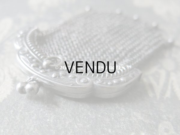 画像7: 1900年代 アンティーク シルバー製 鈴蘭 メタルメッシュのコインケース 仕切り付き (7)