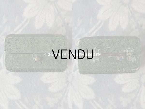 画像3: アンティーク ジュエリーボックス 金彩入り グリーン (3)