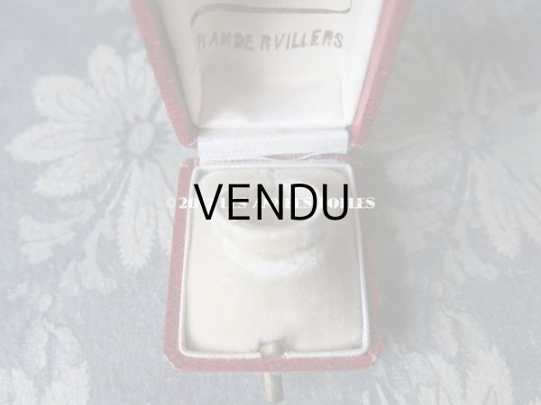 画像4: アンティーク ジュエリーボックス 金彩入り ブルー リングボックス (4)