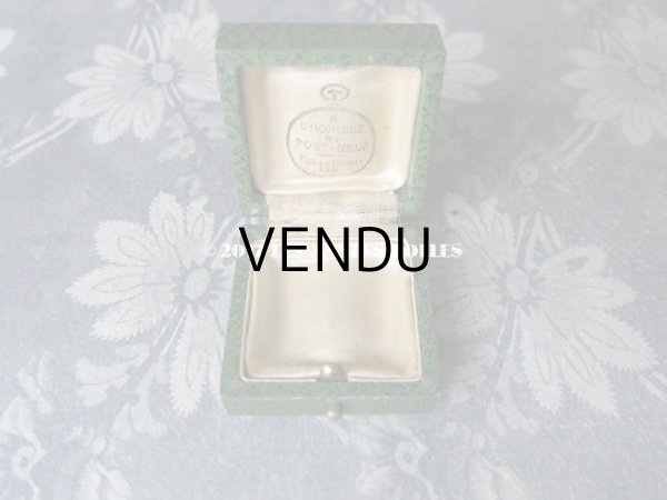 画像5: アンティーク ジュエリーボックス 金彩入り グリーン (5)