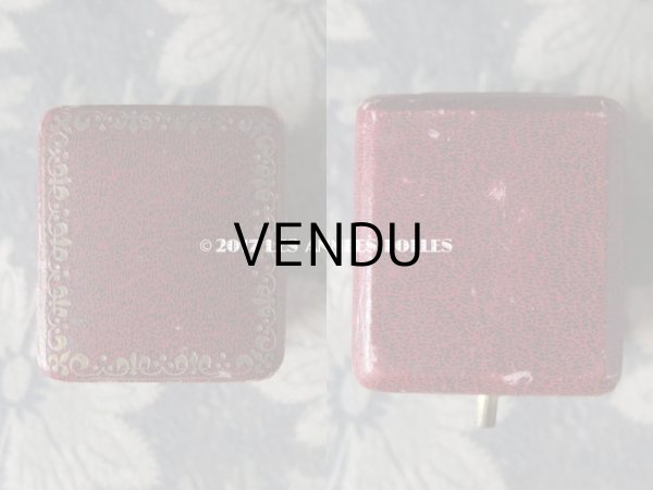 画像7: アンティーク ジュエリーボックス 金彩入り ブルー リングボックス (7)