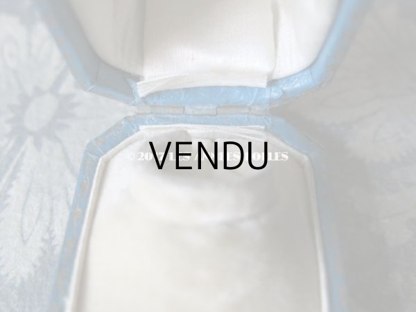 画像6: アンティーク ジュエリーボックス 金彩入り ブルー リングボックス (6)