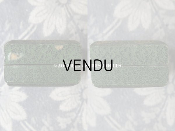 画像4: アンティーク ジュエリーボックス 金彩入り グリーン (4)