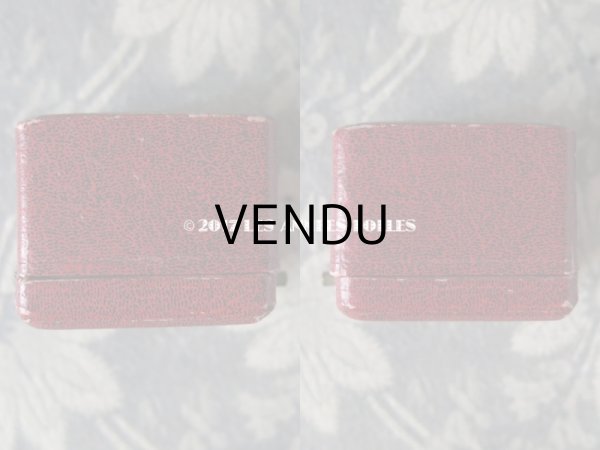 画像6: アンティーク ジュエリーボックス 金彩入り ブルー リングボックス (6)