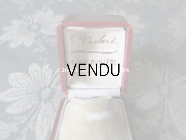 画像3: アンティーク ジュエリーボックス 金彩入り ブルー リングボックス (3)