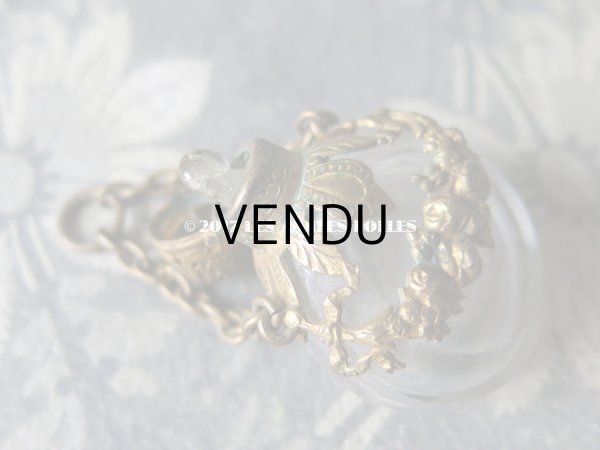 画像7: アンティーク シャトレーヌ用 薔薇のガーランドのパフュームボトル 携帯用 (7)