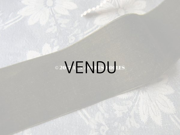 画像4: 19世紀末 アンティーク シルク製 幅広 ベルベットのリボン カーキ色  4.9m　幅5.6cm (4)