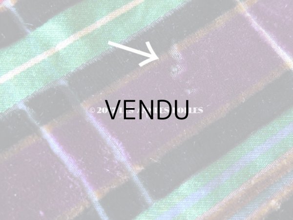 画像7: 19世紀末 アンティーク シルク製 幅広リボン ベルベット＆サテンの格子柄  72cm (7)