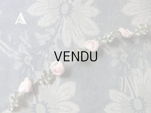 画像3: 19世紀末 アンティーク シルク製  ロココトリム ピンクの薔薇 ロココリボン (3)