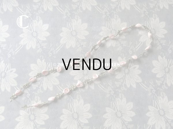 画像12: 19世紀末 アンティーク シルク製  ロココトリム ピンクの薔薇 ロココリボン (12)