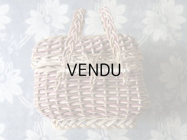 画像4: アンティーク ドール用 パニエ 赤紫＆ナチュラル (4)