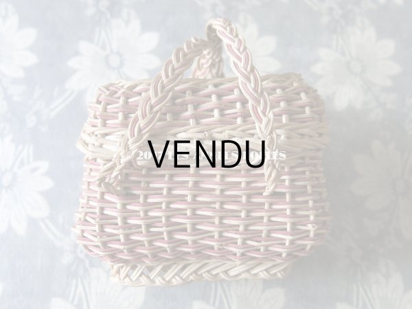 画像5: アンティーク ドール用 パニエ 赤紫＆ナチュラル (5)