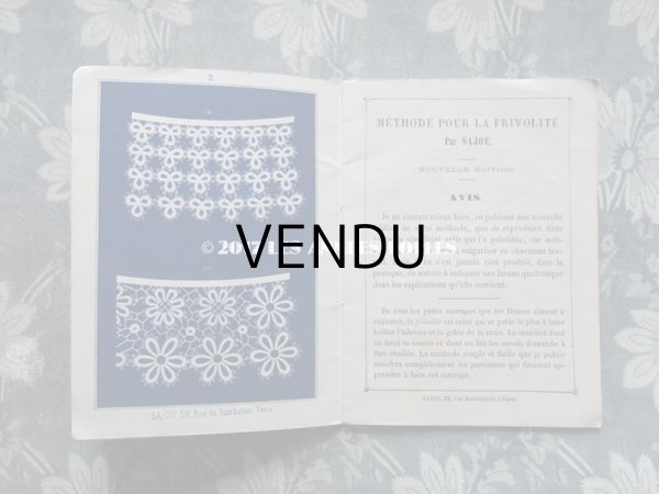画像5: 1855〜1882年 アンティーク タティングレースのアクセサリーの図案帳 ALBUM POUR OUVRAGES EN FRIVOLITE N16 - MAISON SAJOU - (5)