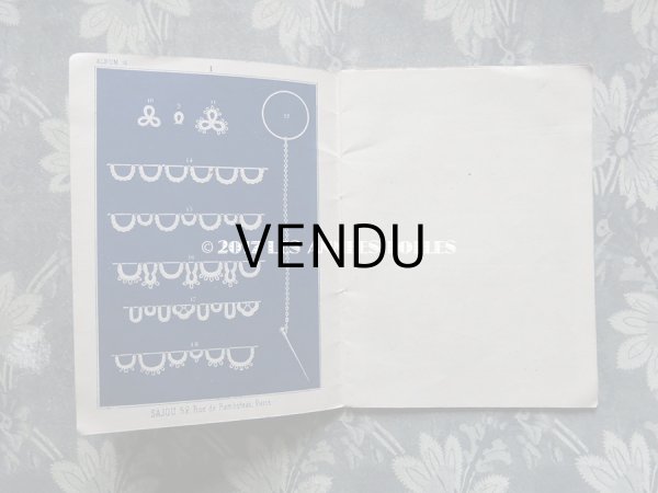 画像4: 1855〜1882年 アンティーク タティングレースのアクセサリーの図案帳 ALBUM POUR OUVRAGES EN FRIVOLITE N16 - MAISON SAJOU - (4)