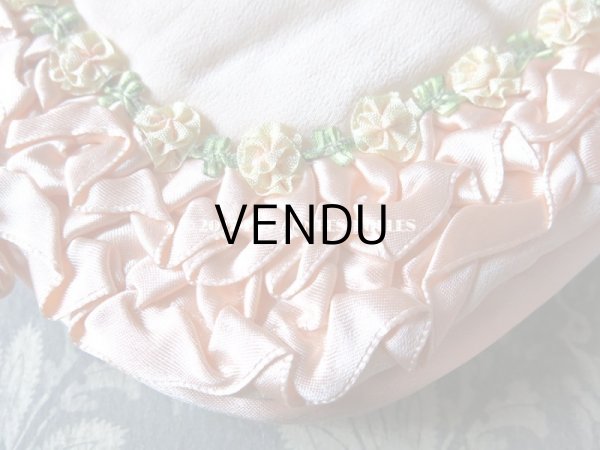 画像4: 1920年代 アンティーク ハンキーケース  ロココトリム ハンカチ用ポシェット  (4)