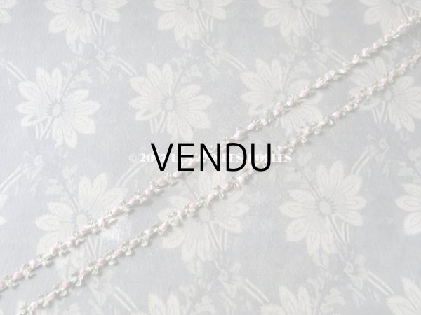 画像3: 1900年代 アンティーク ロココトリム とても小さなピンクの薔薇 ロココリボン 49cm (3)