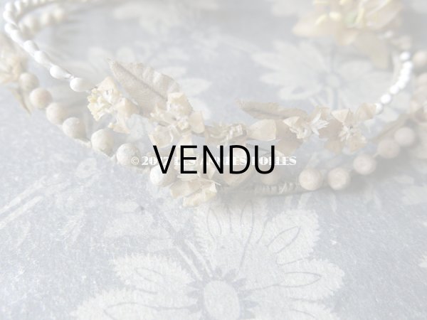 画像5: 1913年 アンティーク ワックスフラワーのヘッドリース & ブローチ　ウェディング 　結婚式 ティアラ (5)
