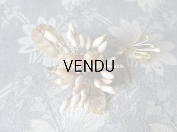 画像8: 1913年 アンティーク ワックスフラワーのヘッドリース & ブローチ　ウェディング 　結婚式 ティアラ (8)