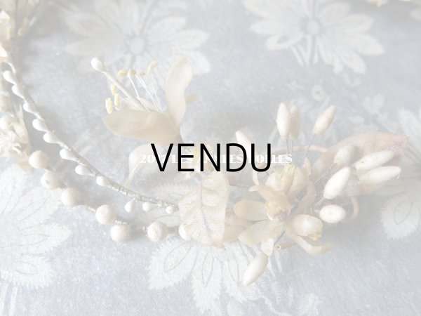 画像3: 1913年 アンティーク ワックスフラワーのヘッドリース & ブローチ　ウェディング 　結婚式 ティアラ (3)