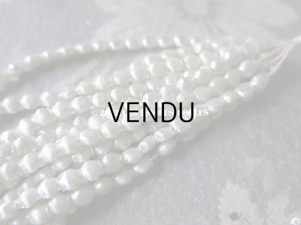 画像5: 1920年代 アンティーク 吹きガラス製 ビーズ ライン入り シルバー  スフレビーズ 4mm  (5)