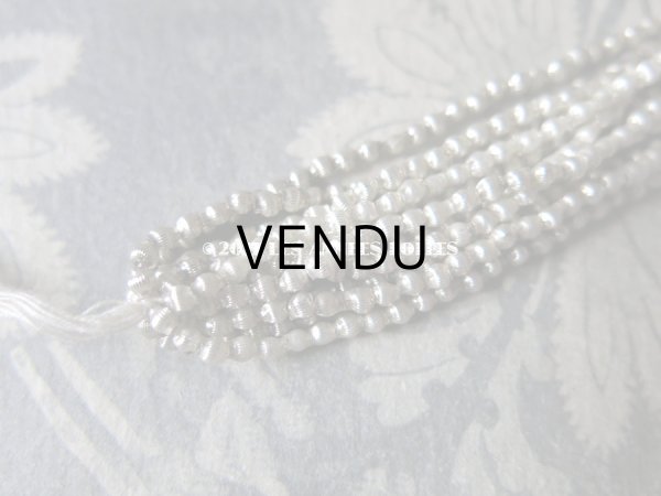 画像16: 1920年代 アンティーク 吹きガラス製 極小 ビーズ ライン入り シルバー  スフレビーズ 2×2.5mm   (16)