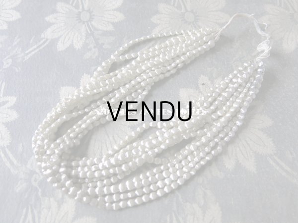 画像3: 1920年代 アンティーク 吹きガラス製 ビーズ ライン入り シルバー  スフレビーズ 4mm  (3)