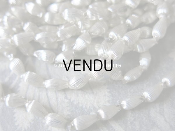 画像7: 1920年代 アンティーク 吹きガラス製 ビーズ ライン入り ドロップ型 シルバー  スフレビーズ 7×4mm  (7)