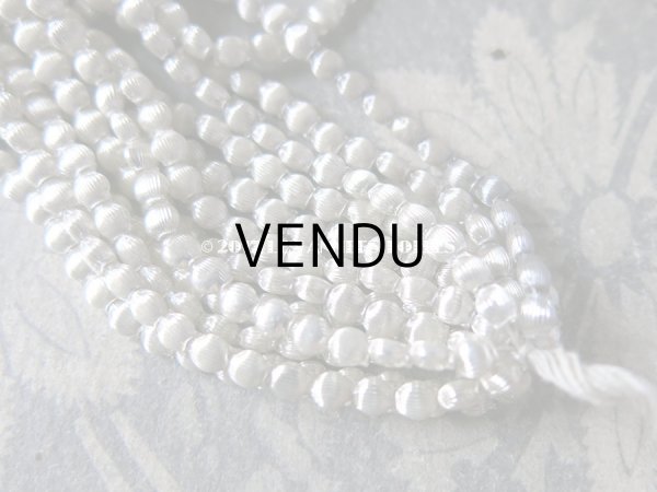 画像4: 1920年代 アンティーク 吹きガラス製 ビーズ ライン入り シルバー  スフレビーズ 4mm  (4)