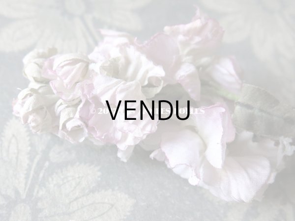 画像6: 1900年代 アンティーク　淡いピンクパープルの花のコサージュ 布花 (6)