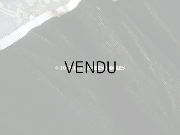 画像4: 19世紀末 アンティーク ファブリック シルク製 コーデュロイ 黒 ダブルフェイス 99×47.5cm　 (4)