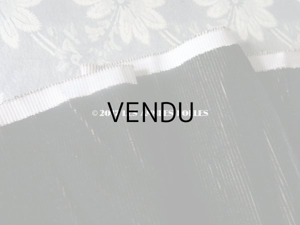 画像3: 19世紀末 アンティーク ファブリック シルク製 コーデュロイ 黒 ダブルフェイス 99×47.5cm　 (3)