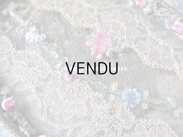 画像4: 1900年代 アンティーク ロココトリム＆レースの装飾 小さなトレイ　小物入れ (4)