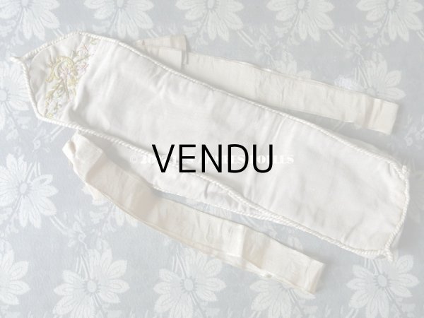 画像3: 1900年代 アンティーク シルク製 ファンのポシェット  リボン刺繍 花模様 リボンワーク (3)