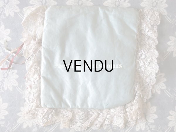 画像3: 1900年代 アンティーク シルク製 ハンキーケース  花模様のレース ハンカチ用ポシェット  (3)