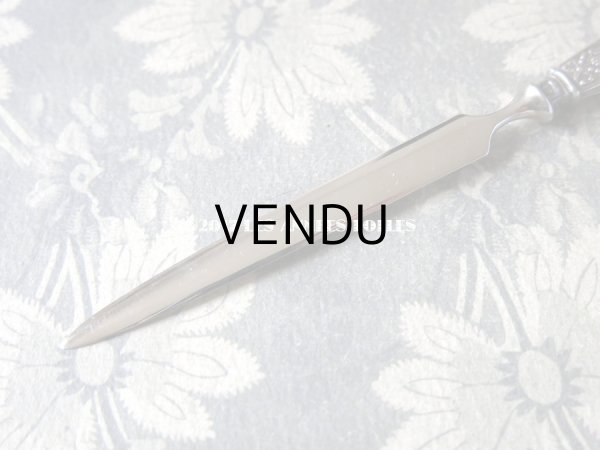 画像10: アンティーク シルバー製 レタリングセット 花＆リボン ペン軸 & シーリングスタンプ ＆レターオープナー & ペーパーナイフ & ペンシル (10)