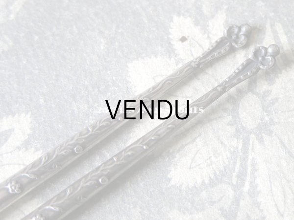 画像13: アンティーク シルバー製 レタリングセット 花＆リボン ペン軸 & シーリングスタンプ ＆レターオープナー & ペーパーナイフ & ペンシル (13)