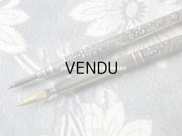 画像12: アンティーク シルバー製 レタリングセット 花＆リボン ペン軸 & シーリングスタンプ ＆レターオープナー & ペーパーナイフ & ペンシル (12)