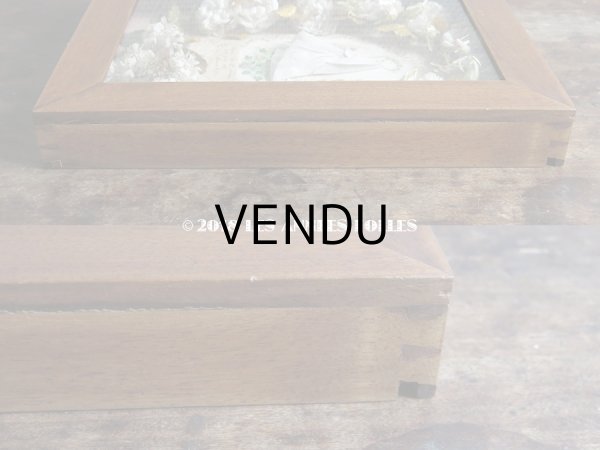 画像8: 1879年 アンティーク ガラスのフレーム入り コミュニオンの記念 淡いピンクの薔薇のヘッドリース　 (8)