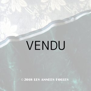 画像: 19世紀末 アンティーク ファブリック シルク製 ベルベット グリーン 43×45cm　