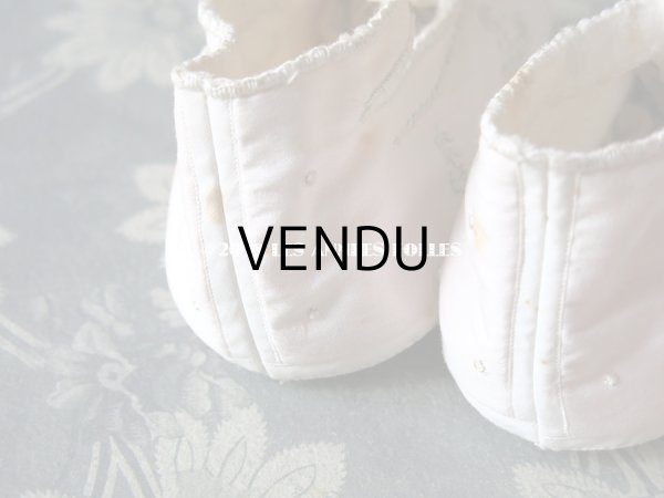 画像5: 1900年代 アンティーク ベビー用  淡いピンクの靴 手刺繍の花模様 (5)