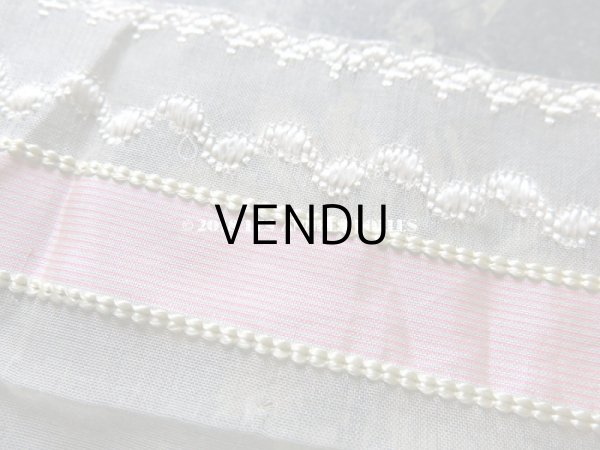 画像6: 19世紀末 アンティーク シルク製 幅広リボン ピンクのピンストライプ  46cm (6)