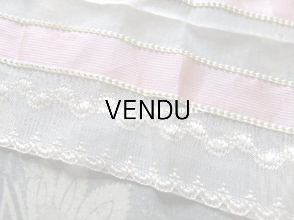 画像5: 19世紀末 アンティーク シルク製 幅広リボン ピンクのピンストライプ  46cm (5)