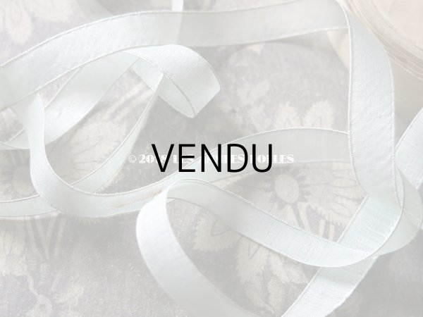 画像3: 1900年代 アンティーク シルク製 オーガンジーのリボン ミントグリーン 1.2cm幅  5.8m (3)