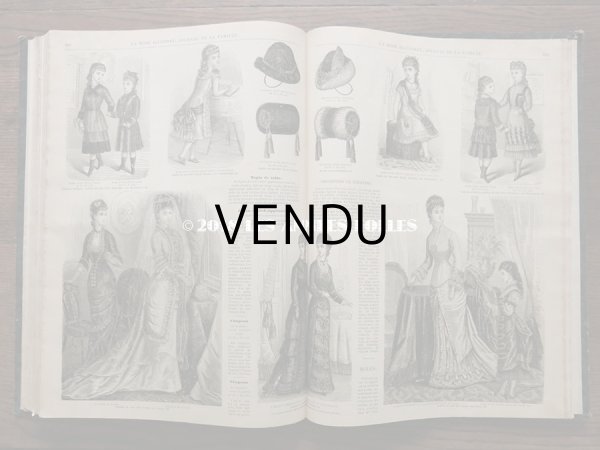 画像17: 1878年 アンティーク 本 版画付き モード新聞 1年分 ファッションプレートブック　LA MODE ILLUSTREE (17)